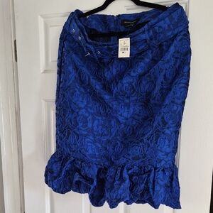 Ashley Stewart Royal Blue Textured Skirt